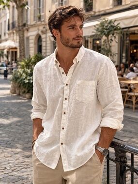 The New Ivy Vintage Classics Linen Shirt XXL – Classic White Button Down